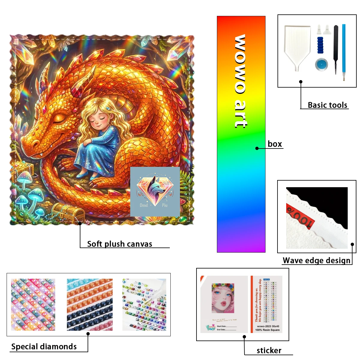 

【Piu Diamond Art】CON MI DRAGÓN DE FUEGO 100% смоляной набор для алмазной вышивки FD+ab+cr: Идеальное произведение, которое стоит приобрести