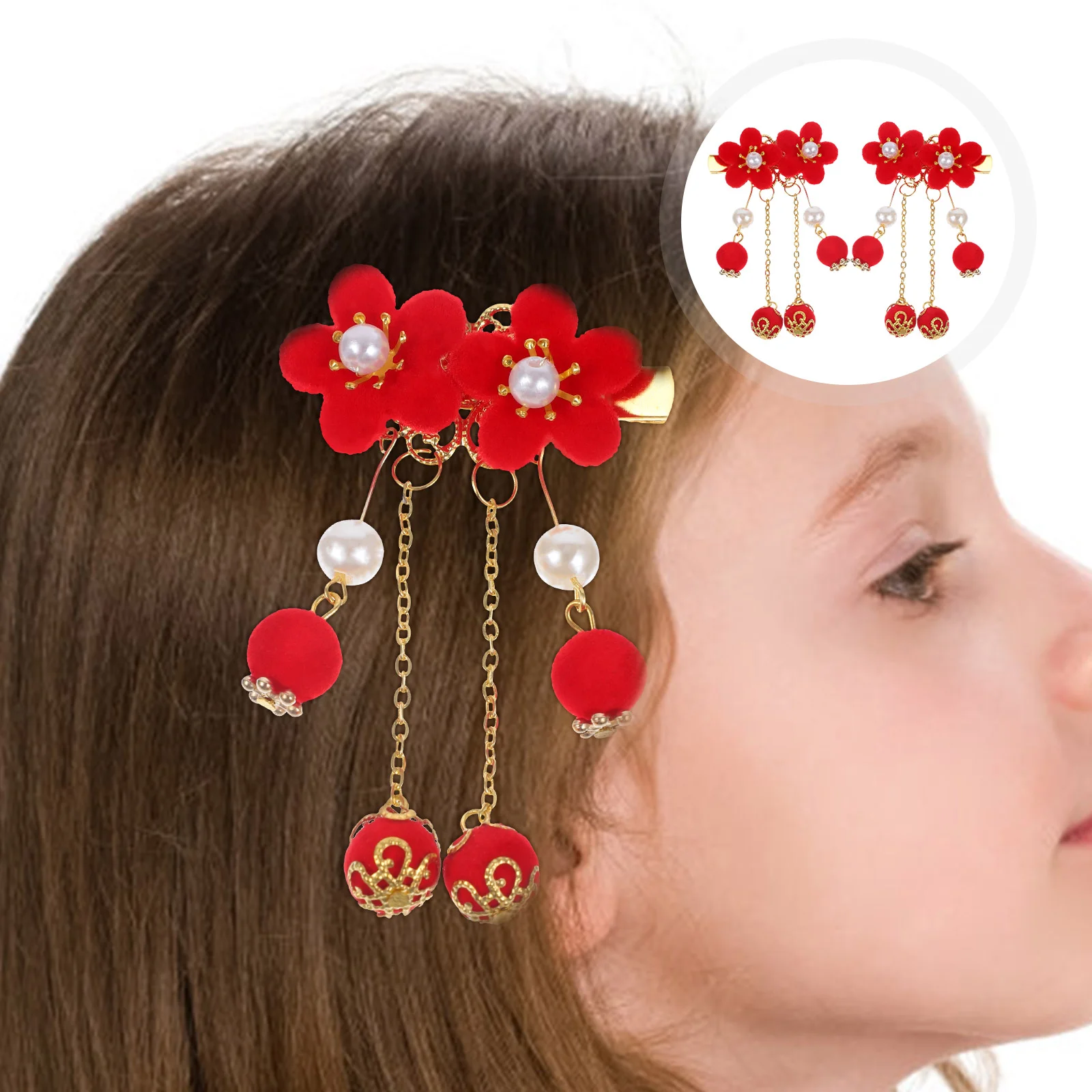 

Tassel Style Hair Clip Chinese Decoration Type Girl Ancient Hairpin Child Hanfu Kid Fabric