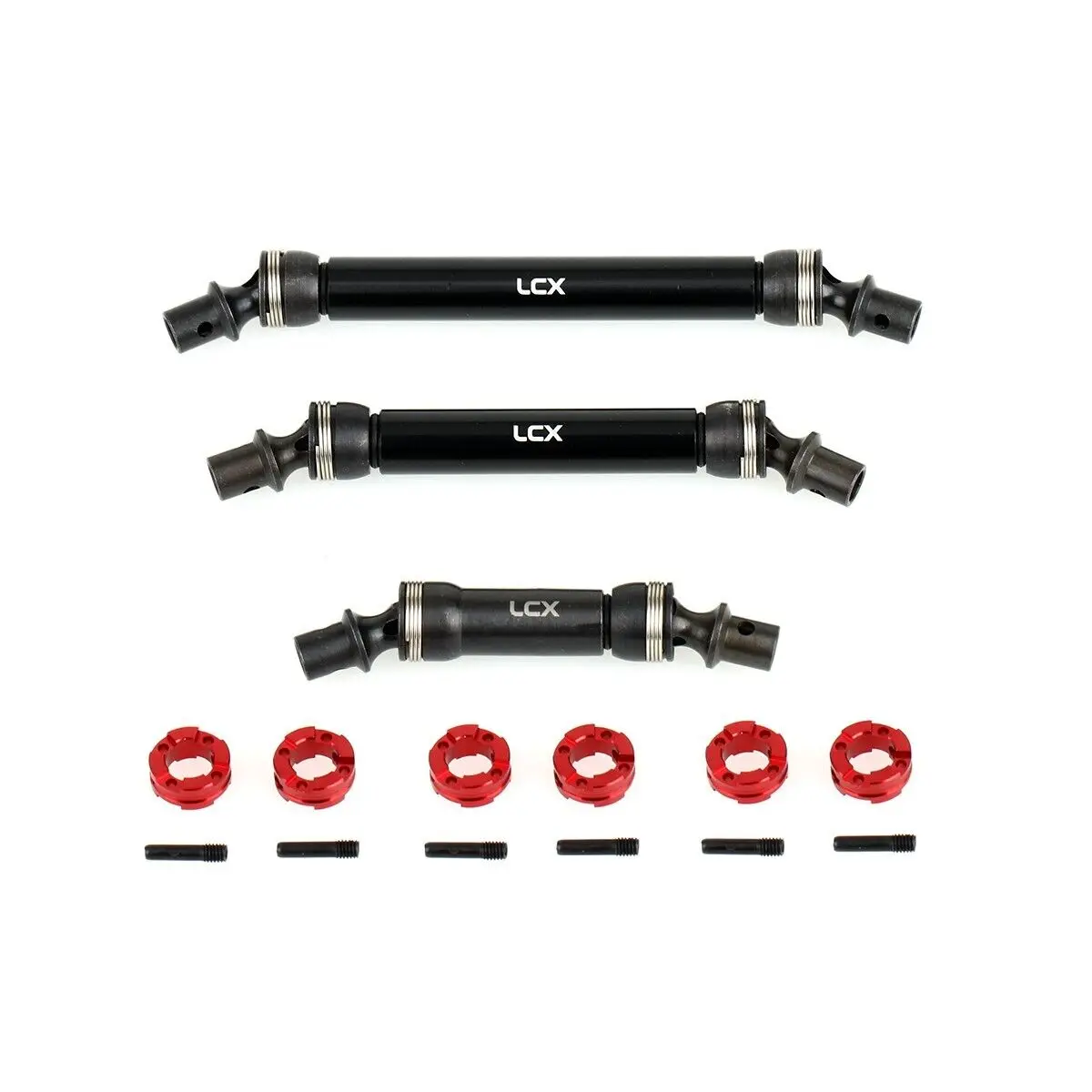 LCX Racing 1/10 RC Crawler Car Hard Steel Center Drive Shaft 3PCS for Traxxas TRX6 Upgrades Parts Accessories