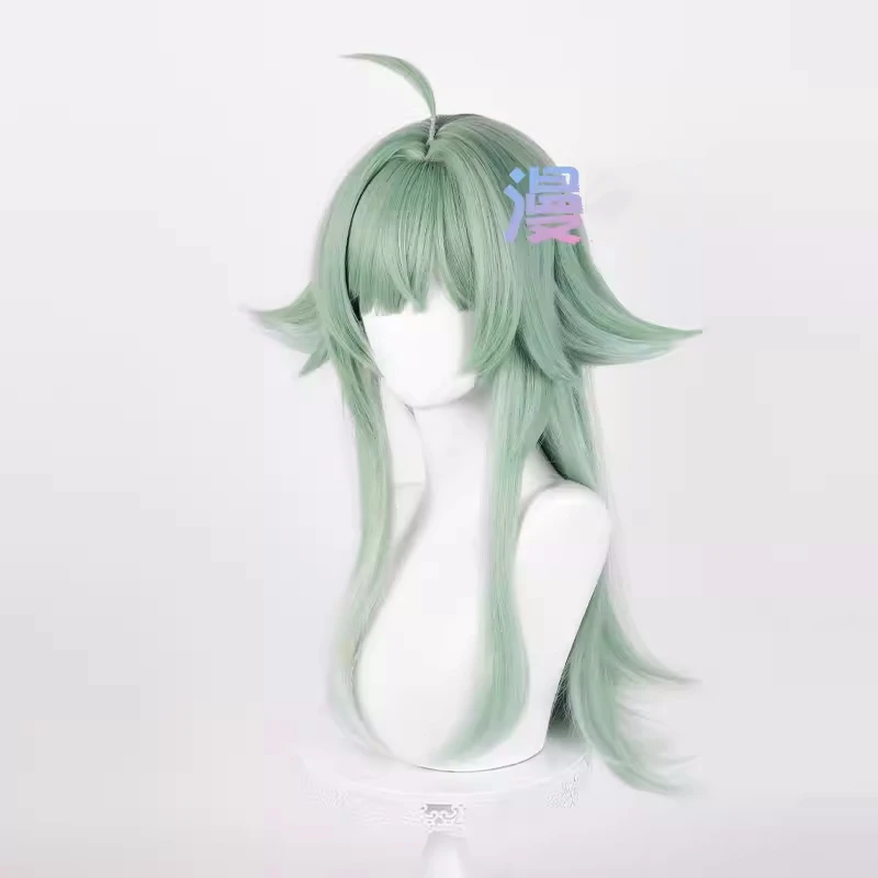 Peruca Cosplay Anime Huohuo para Mulheres, Jogo Honkai: Star Rail, Perucas Cos Verde, Resistente ao Calor, Acessório Peruca de Cabelo, Presente de Carnaval, 66cm