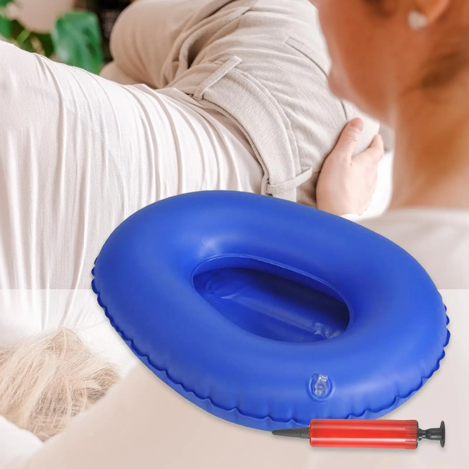 Inflatable Bedpans For Elderly Easy To Clean Soft Seat Stool For Bedridden Elderly Home Disabled