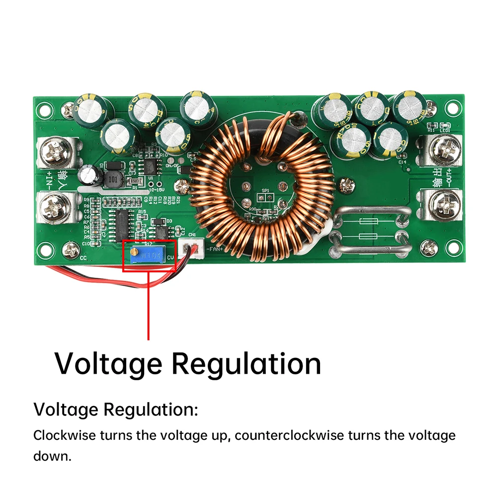 1500W 1200W DC-DC Buck Module Constant Voltage Adjustable Step-down Converter Synchronous Rectification High-Power Transformer