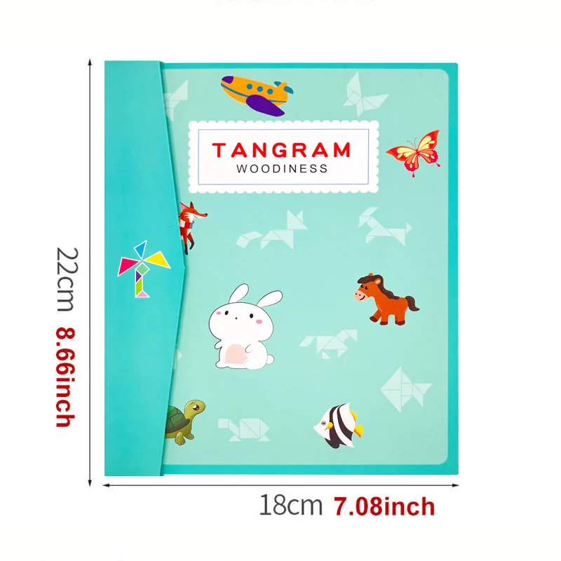1pc Wooden Jigsaw Puzzle Children Learning Educational Toys Magnetic Tangram 3D Puzzles for Kids Thinking Training Games