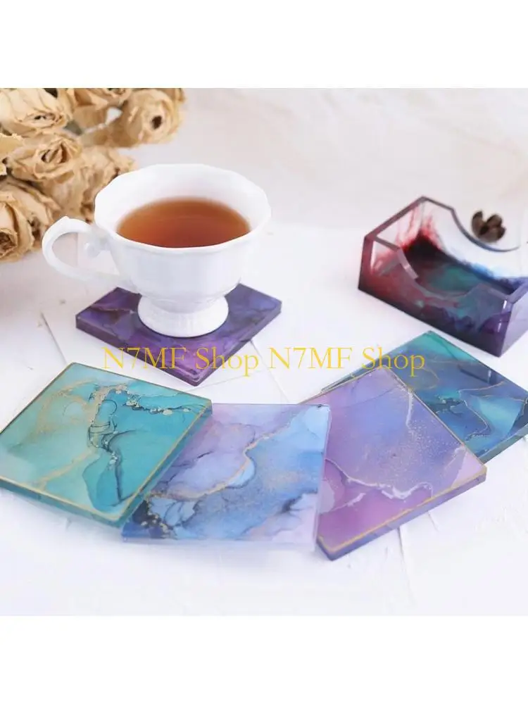 

N7MF Подстаканник из смолы, подставка для подставки, силиконовая форма, коврик для чашки, форма для литья из эпоксидной смолы