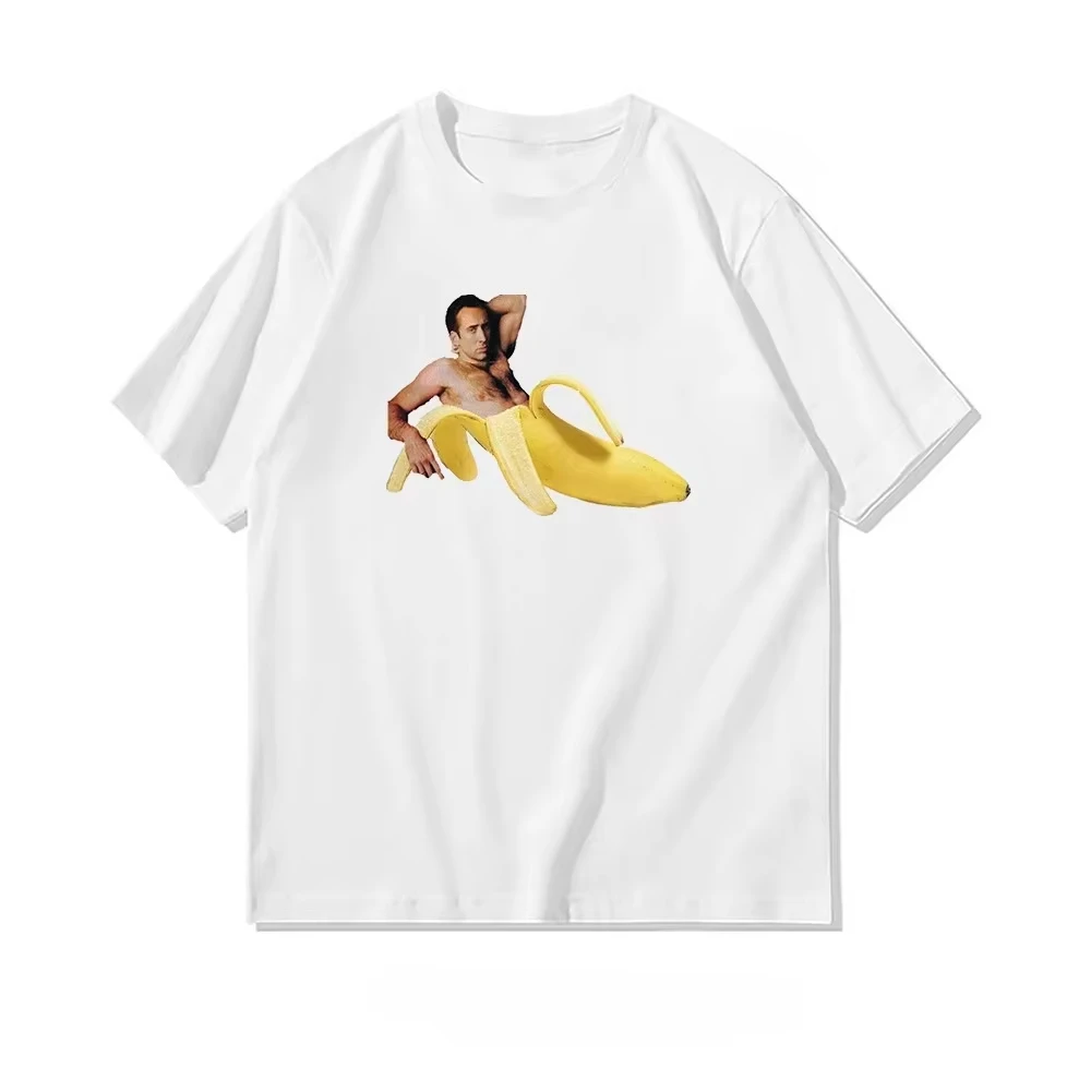 Funny Actor Meme T-Shirt Crazy Expression Banana Short Sleeve Unisex Casual Harajuku Streetwear Tops