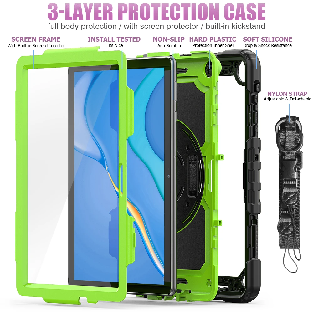 Capa Antidrop Tablet à Prova de Choque, Capa para Lenovo Tab, M10, M8, HD Plus, 10.3 ", 10.1", 8 ", Hand Held, Shoulder, Back