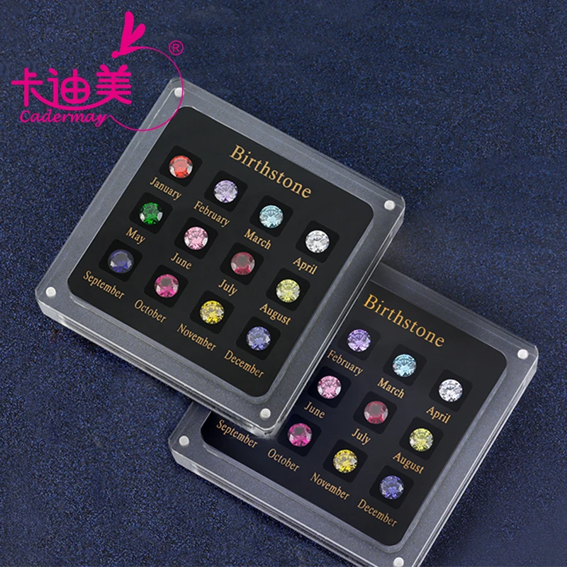 Jewelry Diamond Color Series Scale Master 12 Birth Stones  Synthetic Zircome Jewelry Tools Display