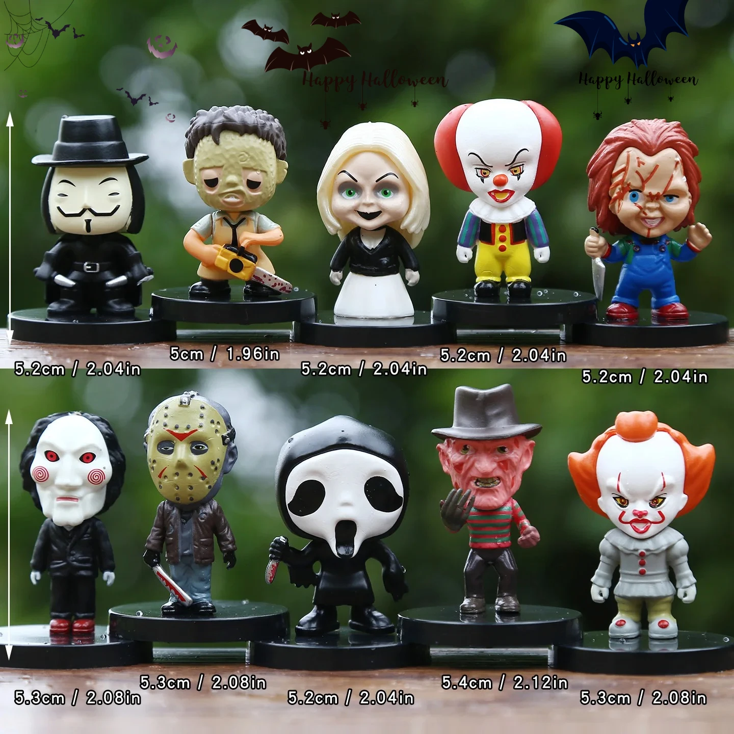 10 pièces Film d'horreur Clown Figurine jouets PVC modèle Halloween cadeau vinyle Figurine poupée cadeau