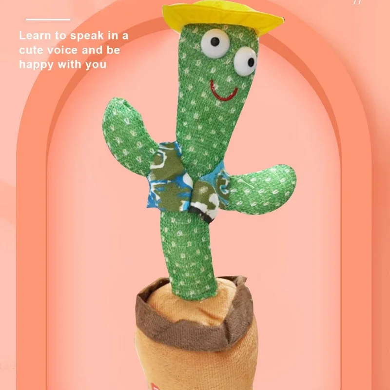 子供の電子ダンスサボテンサウンドおもちゃ電話ぬいぐるみシャイン歌うトーキング 120 曲録音誕生日パーティークリスマスギフト