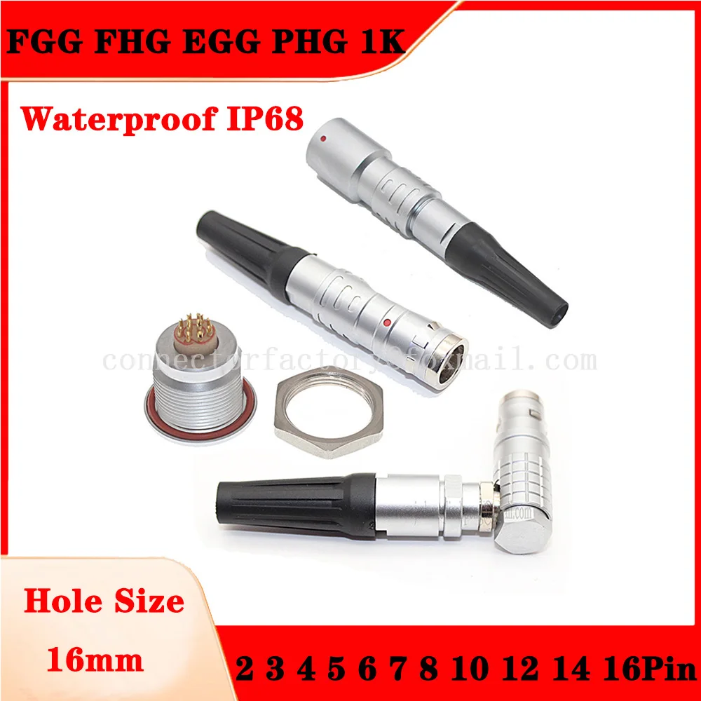 

1K Series EGG HGG FGG PHG FHG 2 3 4 5 6 7 8 10 12 14 16 Pin Waterproof Push-Pull Self-Locking Male Plug Female Socket Connector