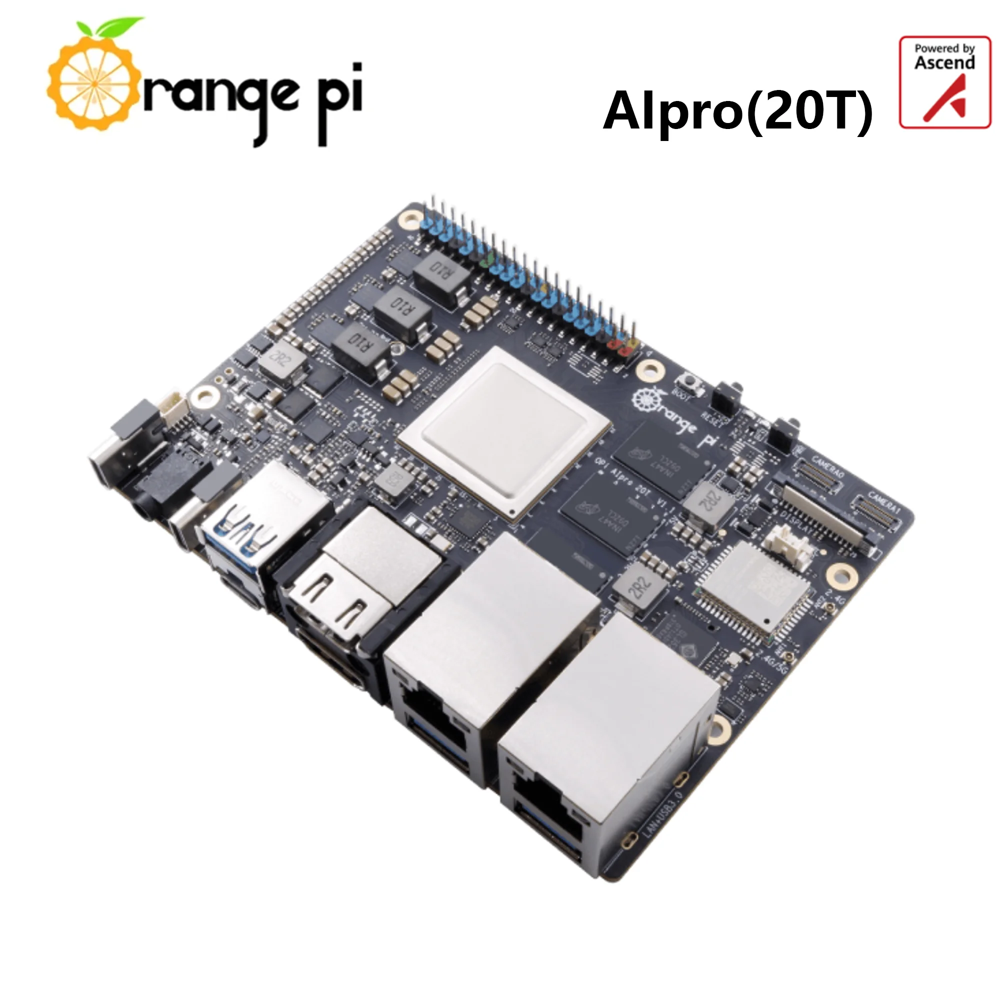 OrangePi AIpro (20T) 20TOPS Computility 12/24GB Ascend AI Placa de desarrollo DaVinciV300 AI core Sistema OpenEuler