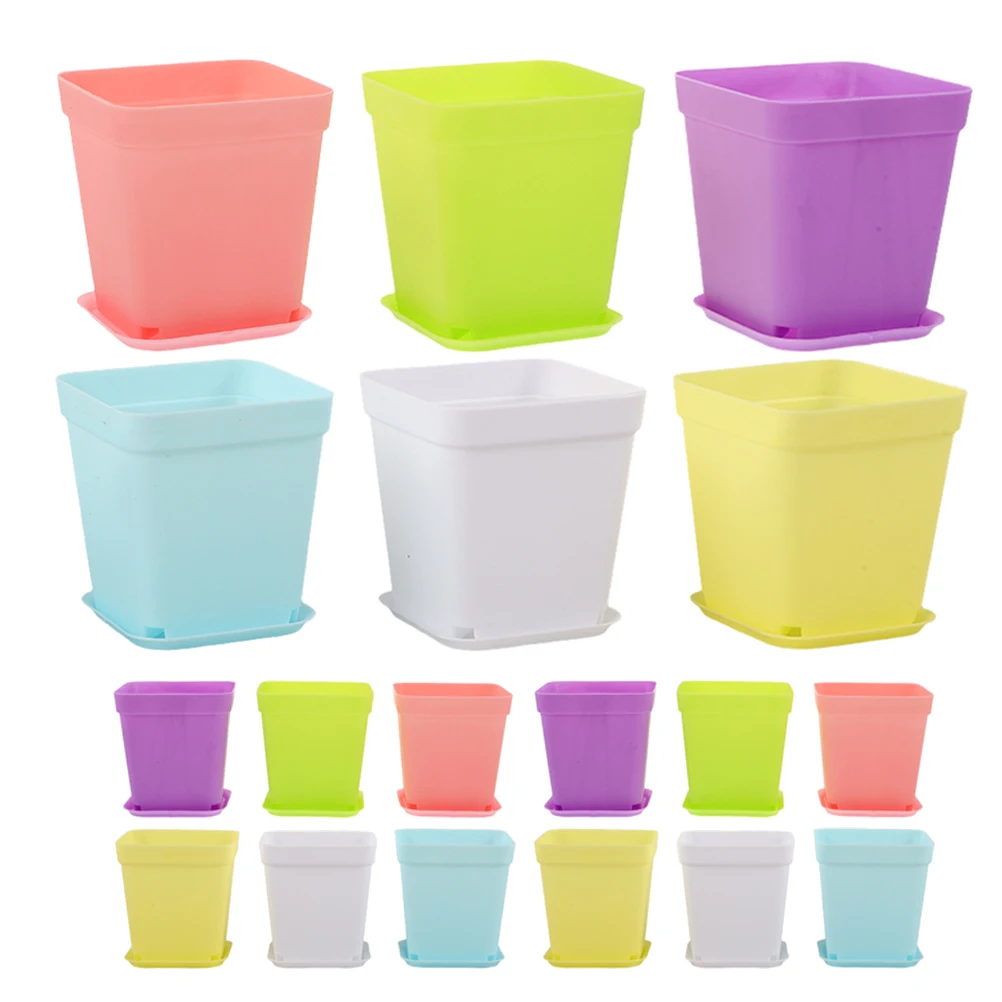 

18Pcs Colorful Rectangular Seedling Pots Plastic Drainage Nursery Planters for Balcony Garden Indoor Planting Flower Succulent