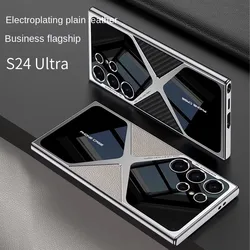 High quality Affairs Electroplated Leather Phone Case For Samsung S26 S25 S23 S24 Ultra Anti Drop Wear Resistant Protective Case