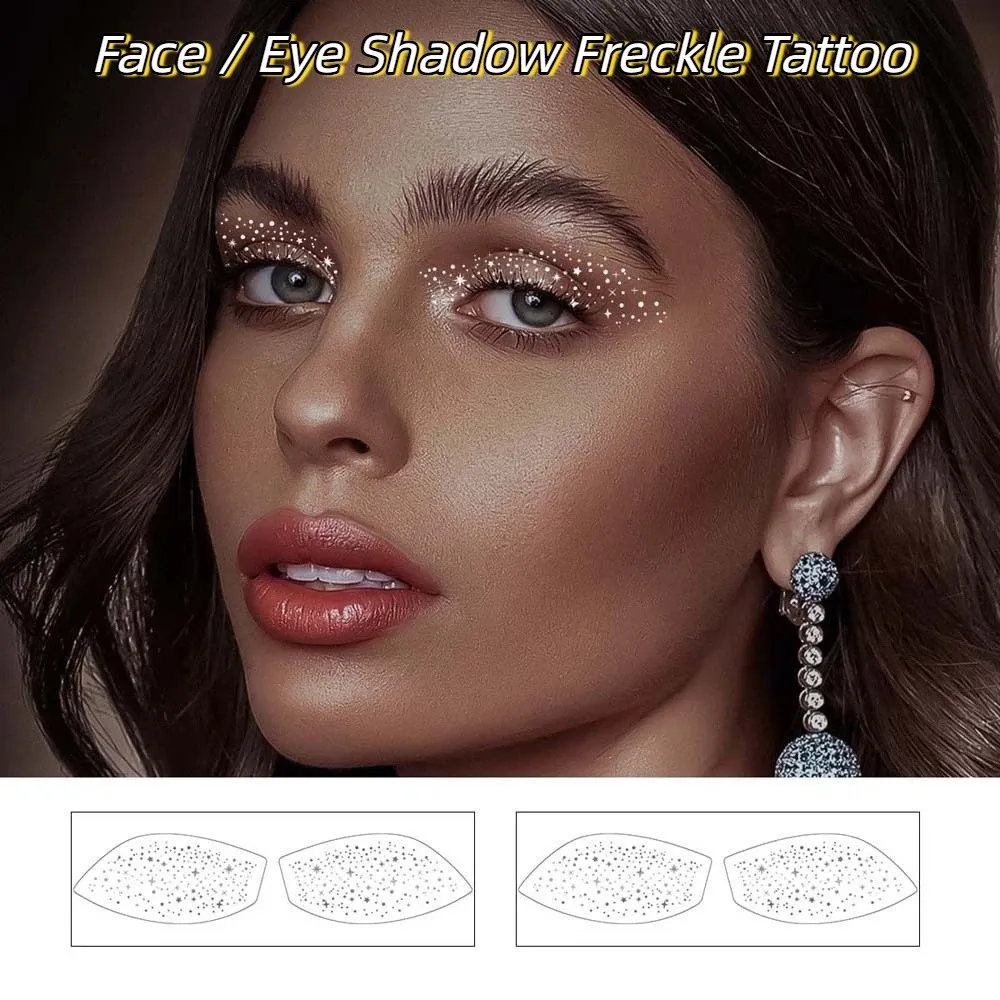 

DIY Bronzing Face Temporary Tattoo Star Dots Long Lasting Eye Shadow Freckle Tattoo Convenient Sparkle Face Tattoo Sticker