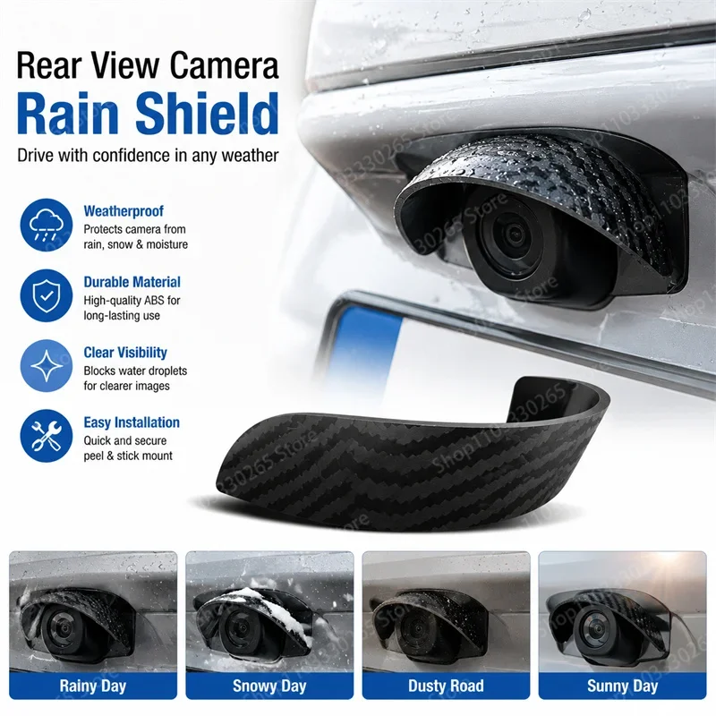 Automotive universal reverse camera rain cover, automotive reverse camera waterproof and dustproof self-adhesive cover