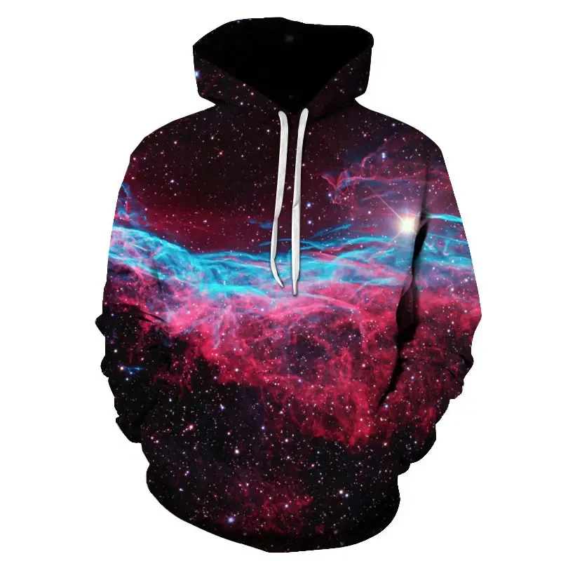 3D Printed Stars Sunset Glow Hoodies Men's Cool Unique Pattern Desien Sweatshirt Comfortable Oversize 2024 Trend Hooded Shirt