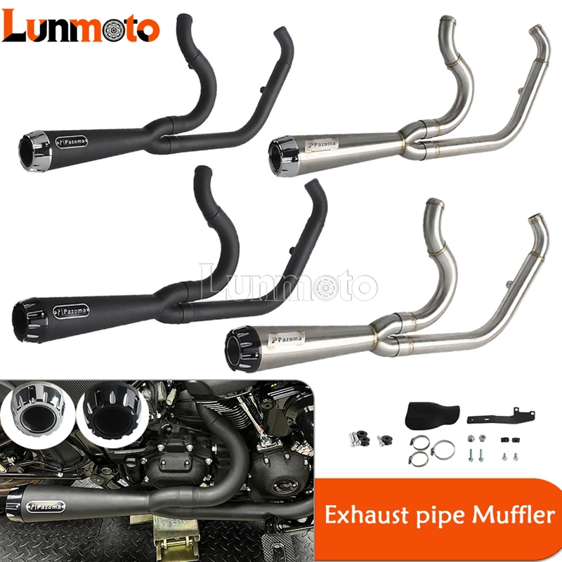 Big Bore 2-in-1 Full Exhaust High Flow Muffler Torque Power Boost For Harley M8 Softail Low Rider S ST FatBob Street Bob 2018-25