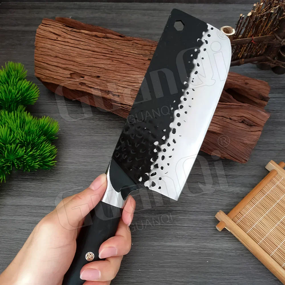 Chinese Cleaver Handmade Butcher Chef 5cr15 Stainless Steel Knife Professional Kitchen Knives Meat Vege Slicer Chopping Knife