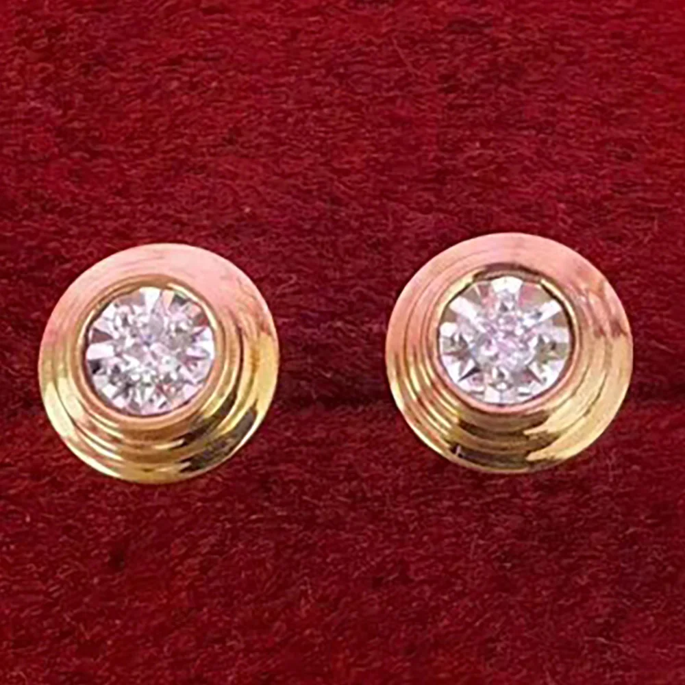 

Custom Solid 18K Yellow Gold Stud Earrings Women 0.2 0.3 0.4 Ct Round Moissanite Diamond Present Wedding Anniversary Engagement