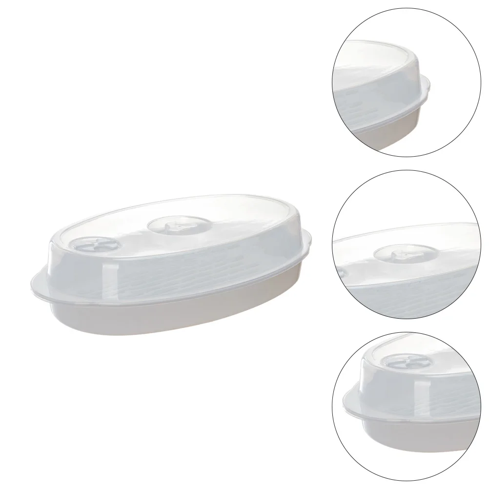 

Food Steamer for Microwave Oven Kitchen with Cover Plate Gadget Fish Supplies Containers