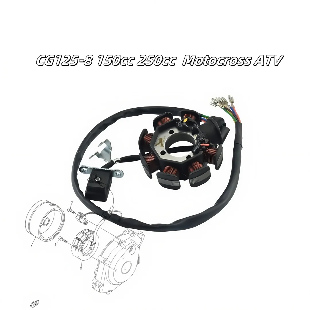 

Estator magnético de encendido de CA con bobina de 8 polos para CG125-8 150cc 250cc Motocross ATV