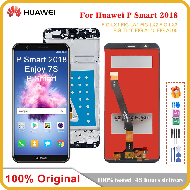 

Для Huawei P Smart 2018, ЖК-экран мобильного телефона в сборе, замена сенсорной ЖК-панели
