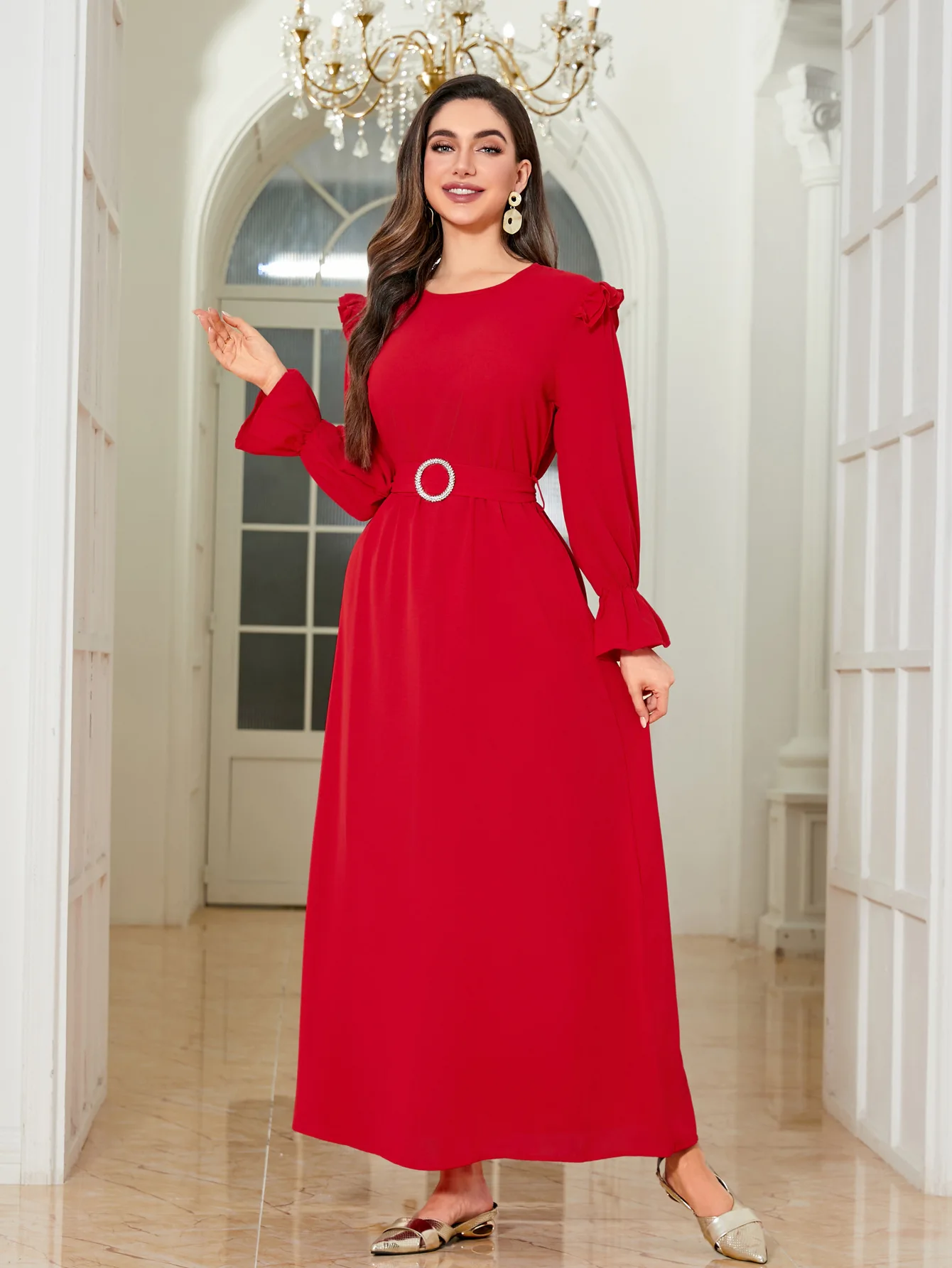 عبايات عيد الكشكشة للنساء فستان إسلامي دبي عباية تركيا قفطان أنيق عربي رداء فيستدوس قفطان ماروكين فام رداء