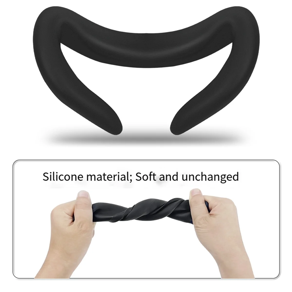 حافظة من السيليكون لـ Meta Quest 3 + مجموعة غطاء الوجه لـ Meta Quest 3 حافظة واقية ملحقات الواقع الافتراضي باللون الأسود