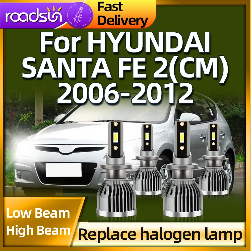 

Roadsun H7 Led Car Headlight 30000LM Auto Lamp For HYUNDAI SANTA FE 2 CM 2006 2007 2008 2009 2010 2011 2012