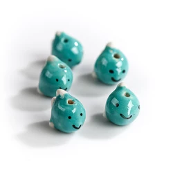 Hand Painted Fish Square Shaped Ceramic Beads Exquisite Jewelry Accessories Making Materials #XN586