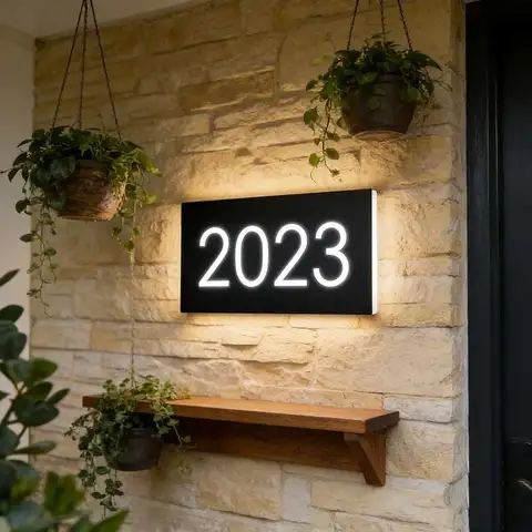 Custom LED Luminous Number Door Sign Modern Minimalist Personalized House Address Plate For Home Villa Hotel