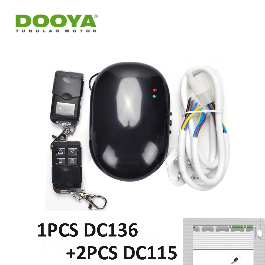 

Dooya DC136 Receiver+DC115 Emitter,Rf433 Wireless Controller Kit for 4 wire Tubular Motor of Rolling Shutter Door/Garage/Awning