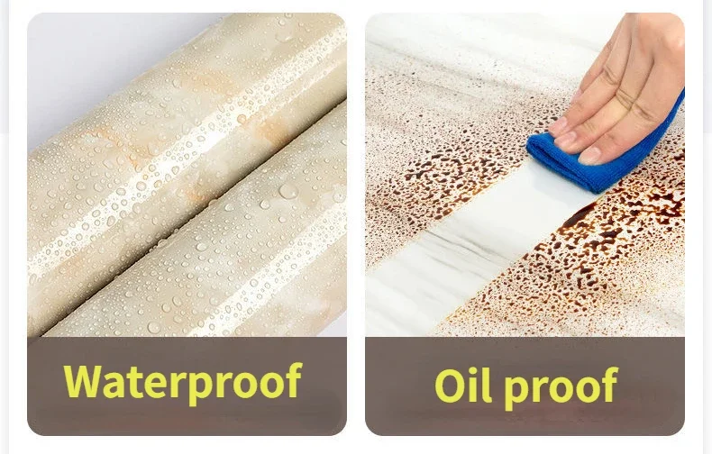 Self-Adhesive Marble Pattern Walppaper Vinyl Film Peel & Stick Removable Sticker For Kitchen Bathroom Waterproof Home Decor
