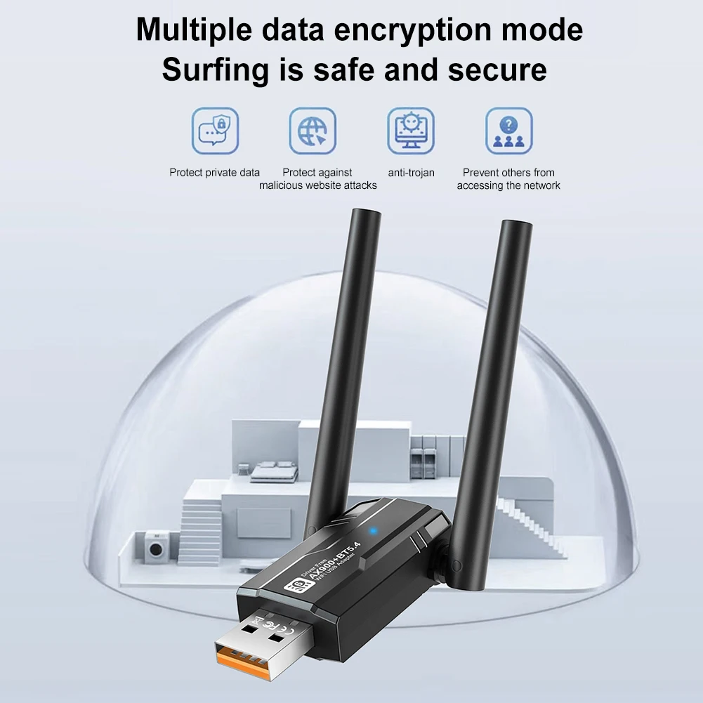 

Driver-Free Wireless Network Card Bluetooth-Compatible 5.4 WiFi Adaptador Dual-Band 2.4G&5GHz for Laptop Windows 10 11