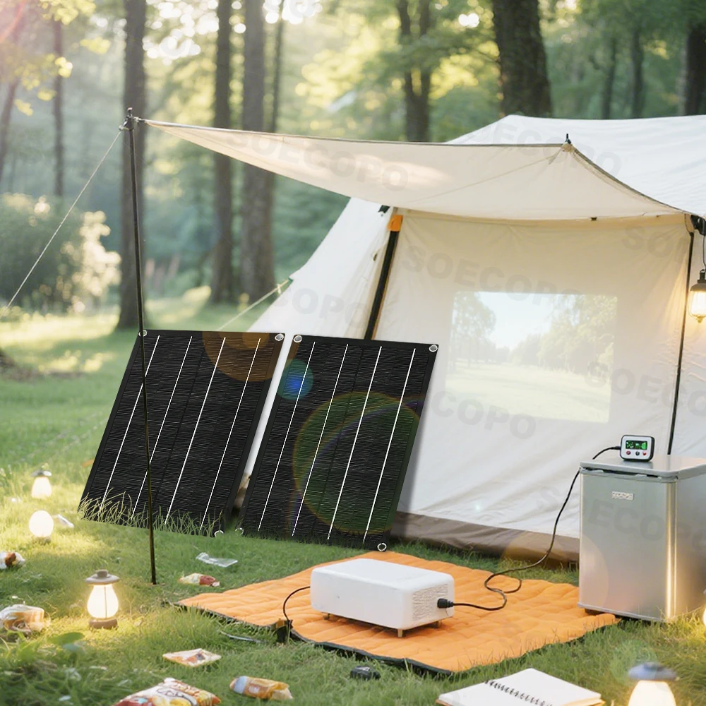 SOECOPO 10000W Peak Solar System Kit with 2*600W Panels 100A Controller AC 12V 24V To DC 110V 220V Inverter for Camping Home RV