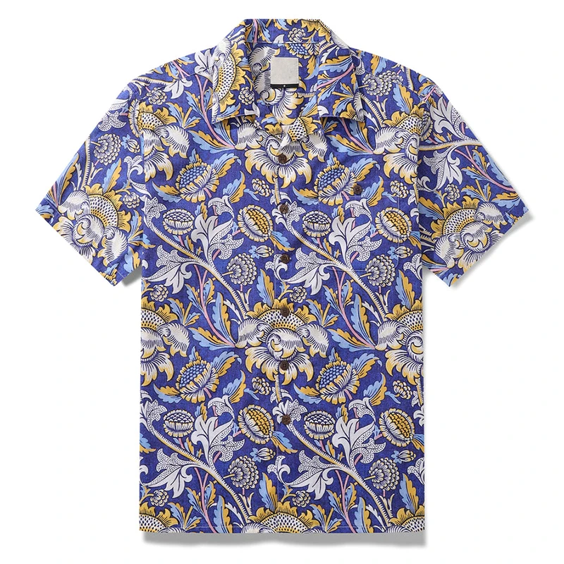 Newest Harajuku Flower Print Men Shirts 2024 Street Fashion Men Women Floral Tee Shirt Blouse Hawaii Holiday Party Tops Clothing