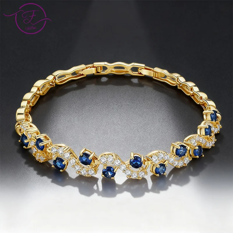 

New Sparkling Zircon Bracelet for Women Fashion Elegant Charm Bracelets Exquisite Crystal Gemstone Jewelry Dinner Party Gifts