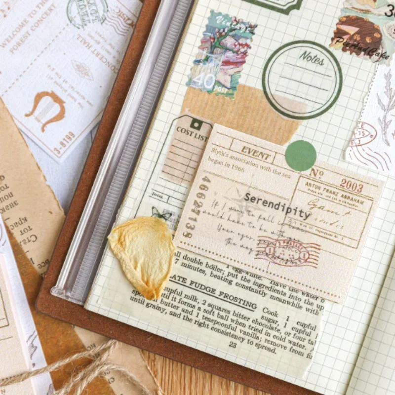 50 Sheets/pc Retro Scrapbook Stickers European Style Memo Pad Scrapbooking Planner Notebook Decor Stickers