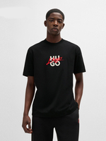 Summer BOSS Men's Short-sleeved Double-logo Pattern Loose-fitting Cotton Plain Knitted T-shirts for Both Men and Women