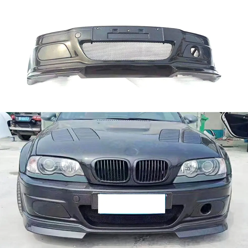 

Carbon Fiber Car Front Bumper Lip Guard BodyKit Car Accessories For BMW 3 Series E46 M3 Head Bumper Hugger Car Styling