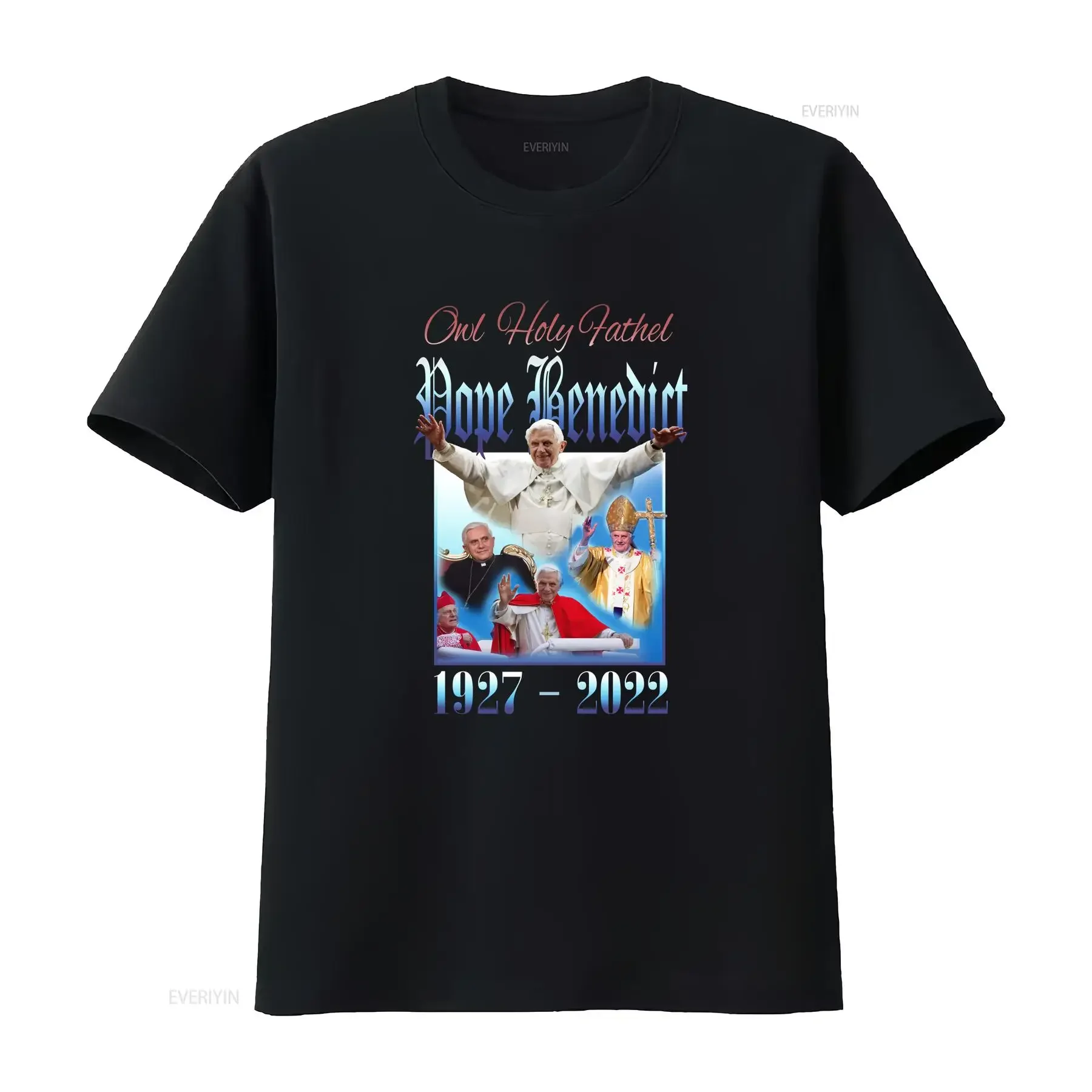 

POPE BENEDICT Homage T shirt For Catholics Inspired By Christianity XVI Tribute Faith Based s Commemorative vintage Washed Soft