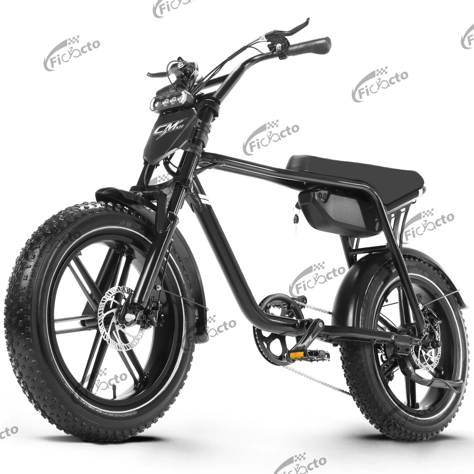 Bicicleta eléctrica de 20 pulgadas, 48 V, 18 Ah, con 7 velocidades, para uso en montaña, con neumáticos anchos 4.0, pantalla LCD, horquilla