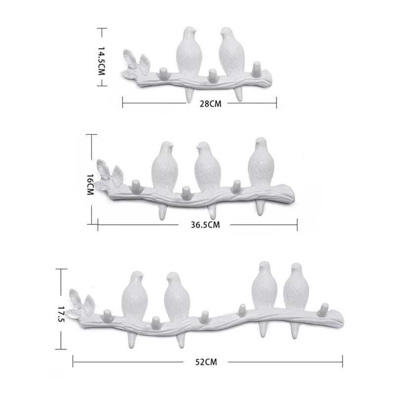 Żywiczny wieszak na ptaki Dekoracja ścienna Płaszcz Torebka Uchwyt na klucze Haczyk samoprzylepny Salon Sypialnia Wiszący stojak Wystrój domu