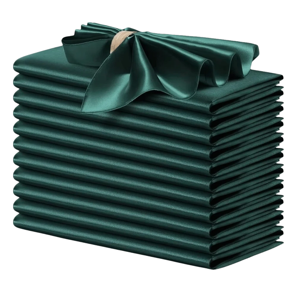 10pcs New 30x30cm Silky Satin Napkin Square Solid color Dinner Napkins Smooth Table Napkins Birthday Party Decor