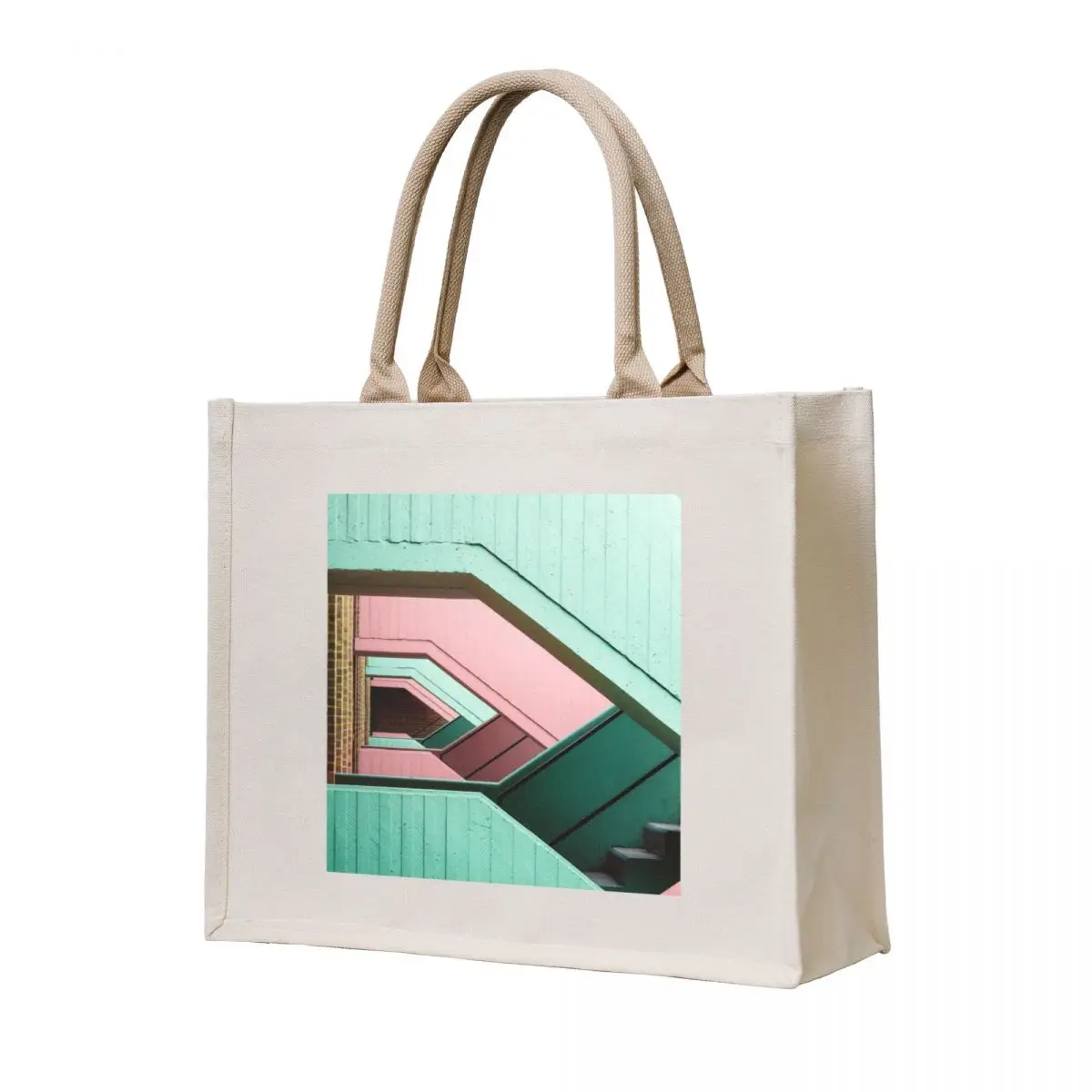 

color stairs architecture Tote Bag large tote bag university shopper bag custom fabric custom canvas