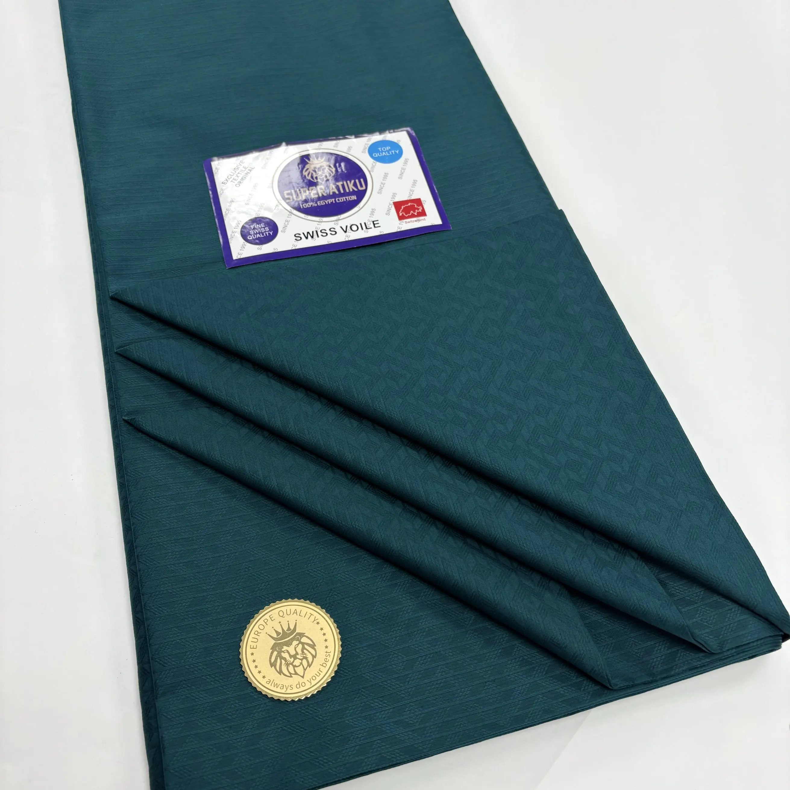 

Green Atiku Fabric for Men High-Quality African Cotton Swiss Voile Lace Nigerian Design 5Yard for Clothes Making Hot Sale H187-1