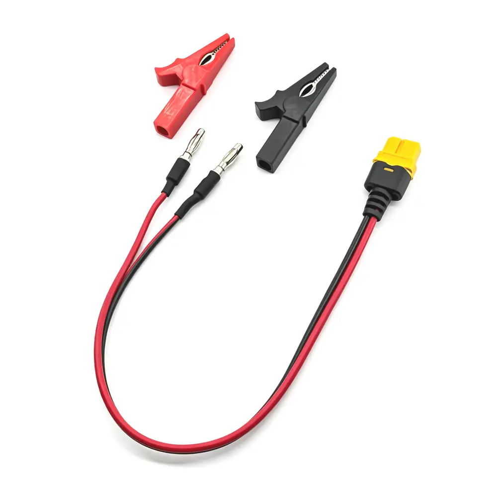 2-in-1 XT60 Connector to 4.0 Banana Plugs Adapter Cable With Alligator Clip Charging Cord for RC Lipo Battery Charge FPV Drone