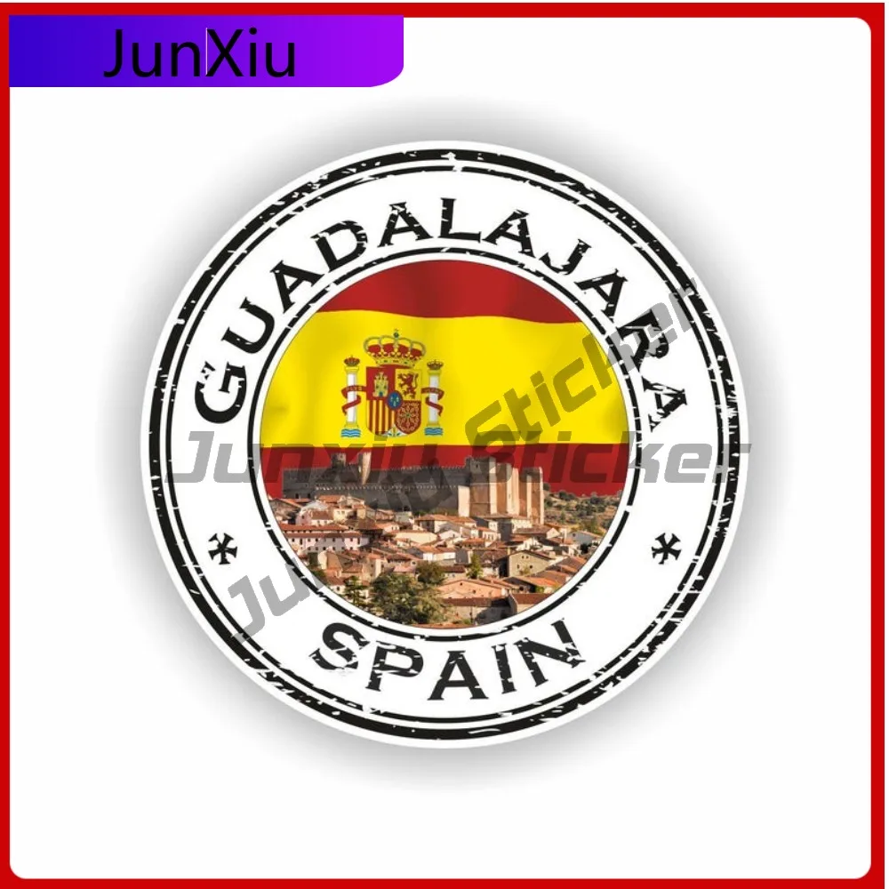 

Guadalajara Spain Seal Unique Bumper UV Resistant Decal Sticker Round Emblem Unique Weatherproof Trendy Stylish Cool Truck