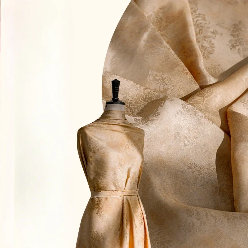 

Атласная жаккардовая ткань, новый китайский стиль, юбка Cheongsam, дизайнерское платье для шитья своими руками, одежда, ткань на метр