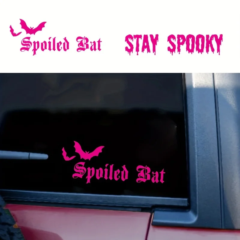 Stay Spooky Vinyl Sticker Decal, Removable Spoiled Bat Decals, Goth Halloween Car Decal, For Car Window, Truck, Bumper Decor